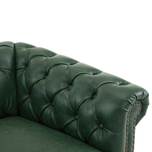 English Elm Christopher Knight Home® - Chesterfield Swivel Club Chair with Deep Button Tufting, Nailhead Trim, 360° Metal Swivel Comfort Green 39.25 L x 33.85 W x 27.85 H N776P195601G