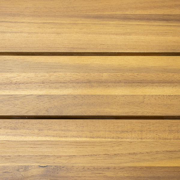 English Elm Christopher Knight Home® - Outdoor Round Top Acacia Wood Dining Table with Slat Drainage, Solid Teak Finish, Stable Circular Base N773P191382T