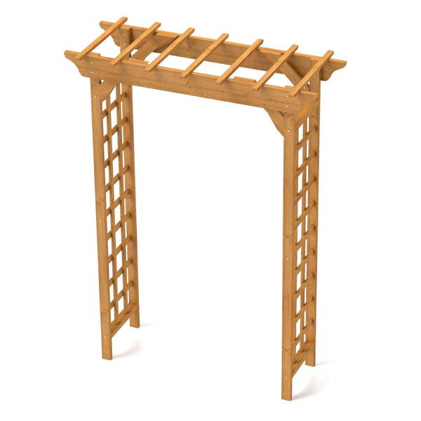 English Elm Wooden Garden Arch Solid Frame Backyard Trellis for Climbing Plants Wedding Ceremony W2640P225585