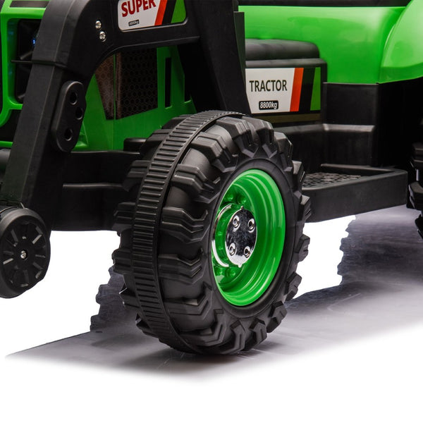 English Elm 24v Kids Electric Tractor with Swappable Construction Attachments and Parent Remote W1578P230013
