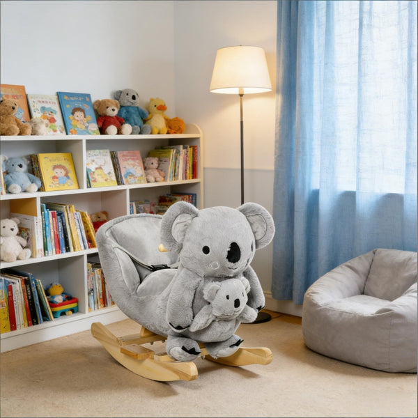 English Elm Dinosaur Plush Rocking Toy for Toddlers with Sound Effects and Wooden Base T3971P442602