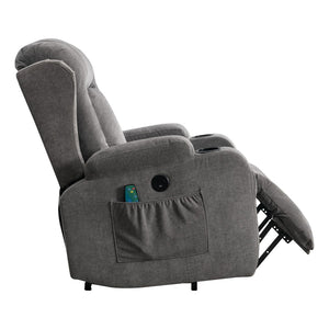 English Elm Power Lift Recliner with Heat Massage and Usb Port for Elderly Living Room Use W1521S00016
