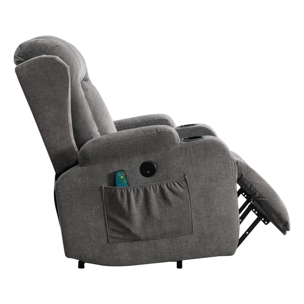 English Elm Power Lift Recliner with Heat Massage and Usb Port for Elderly Living Room Use W1521S00016