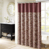 Madison Park Aubrey Traditional Jacquard Shower Curtain MP70-3034 Burgundy