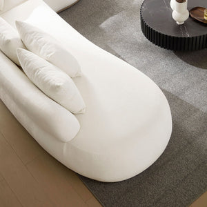 English Elm 134.63'' Modern L-Shape Sectional Sofa Couch With Right-Facing Chaise, Beige Fabric & Plush Pillows W876S00306