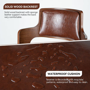 English Elm Swivel Bar Stools Set Of 2 - Modern Pu Leather, Adjustable Height, Ergonomic Design For Comfort T3950P396627-GIGA