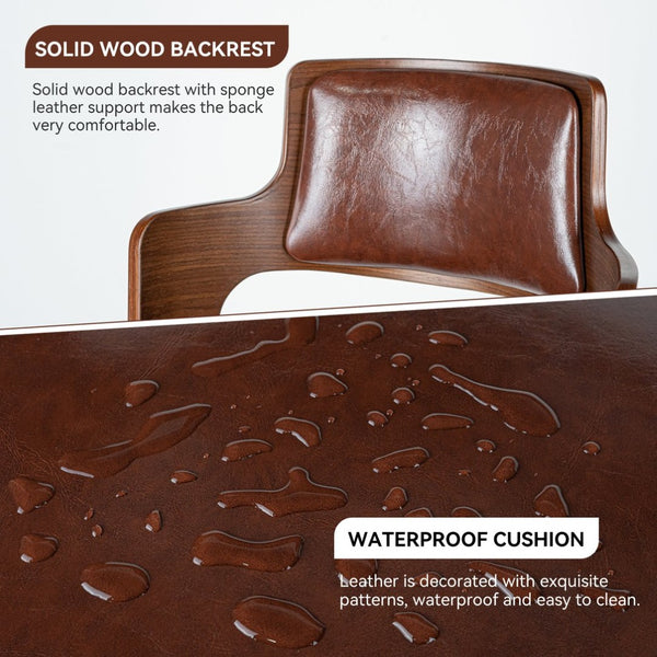 English Elm Swivel Bar Stools Set Of 2 - Modern Pu Leather, Adjustable Height, Ergonomic Design For Comfort T3950P396627-GIGA