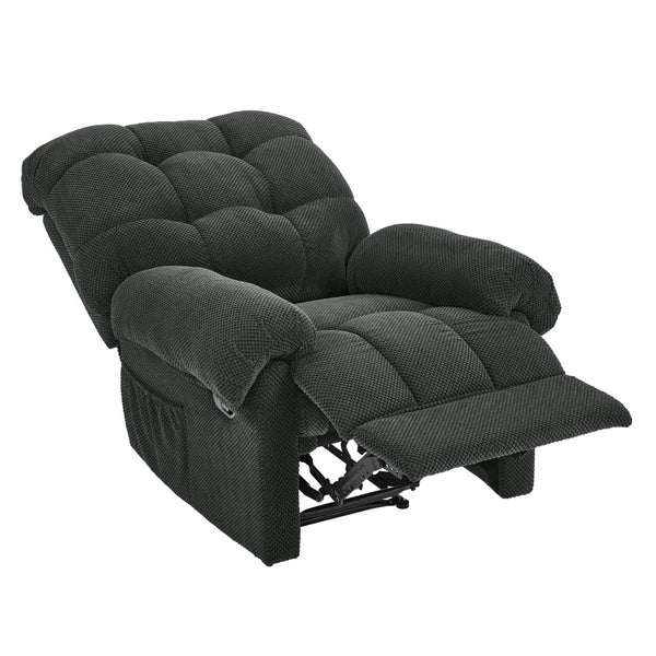English Elm Camel Overstuffed Manual Recliner with High Density Padding for Modern Living Rooms Dark Gray W5568P449822