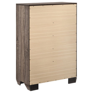 English Elm Carina Queen Bedroom Set Grey Oak Paneled Headboard Nickel Hardware Five Piece Taupe B062S00732