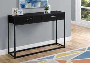 English Elm Accent Table with Storage Drawer and Glass Shelf, Modern Metal Frame End Table for Living Room Bedroom Black 50 L x 15 W x 6 H B2710P219320