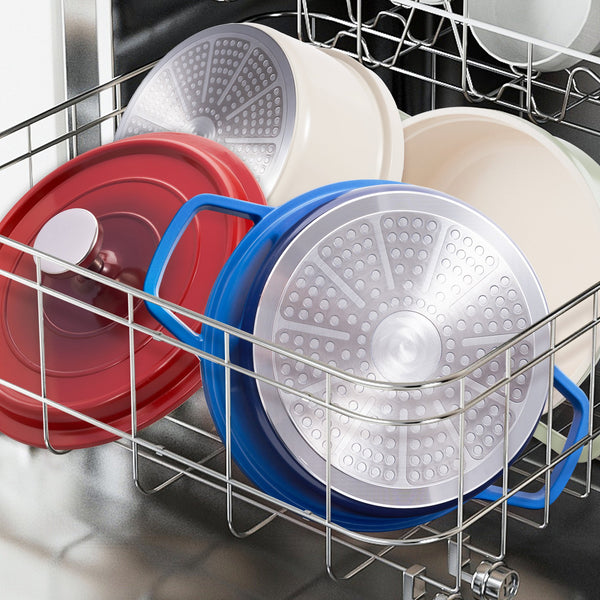 English Elm Lightweight 2.5 Qt Enameled Cast Aluminum Dutch Oven With Nonstick Finish - Ideal For Bread Baking! T3950P399486