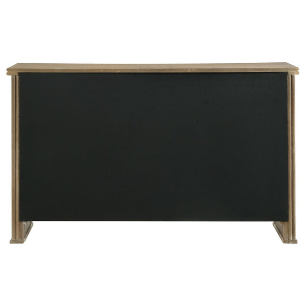 English Elm Dreydon Oak Veneer Sideboard with Reeded Panels Felt Drawers and Adjustable Shelves B062P440063