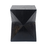 Christopher Knight Home® - Noble House - - 14.25" Black Concrete Side Table With Rustic Hand-Carved Texture And Unique Symmetric Form – Weather-Resistant Accent For Patio, Garden, Or Balcony