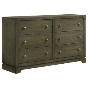 English Elm Lincoln Eastern King Bedroom Set with Led Headboard Two-tone Wood and White Panels B062S01540