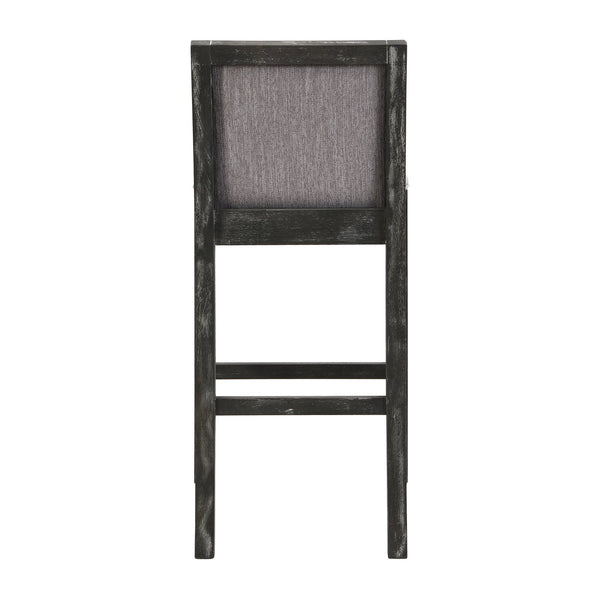 English Elm Christopher Knight Home® - 30.5 Inch Bar Stools Set of 2 with Upholstered Fabric Seats, Rubberwood Frame, 30.5" Height, 300 lb Capacity Black+Grey N780P192217B