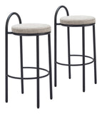 Sisal Barstool - Set of 2 Beige Tweed 110097 Zuo Modern