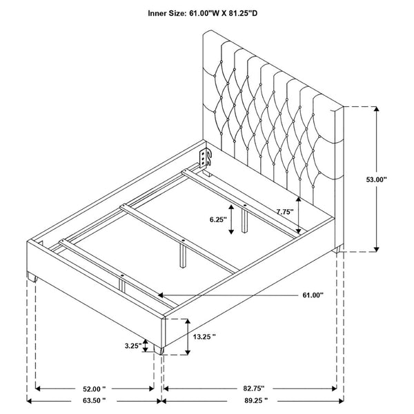 English Elm Saintes Tufted Upholstered Queen Bed – Timeless Elegance With Versatile Design For Cozy Bedrooms B062S01083-GIGA