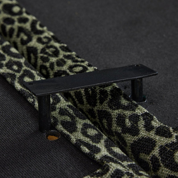English Elm Comfy Chenille Leopard Print Loveseat with Tassel Trim and Movable Ottoman Modules Green W5656S00030