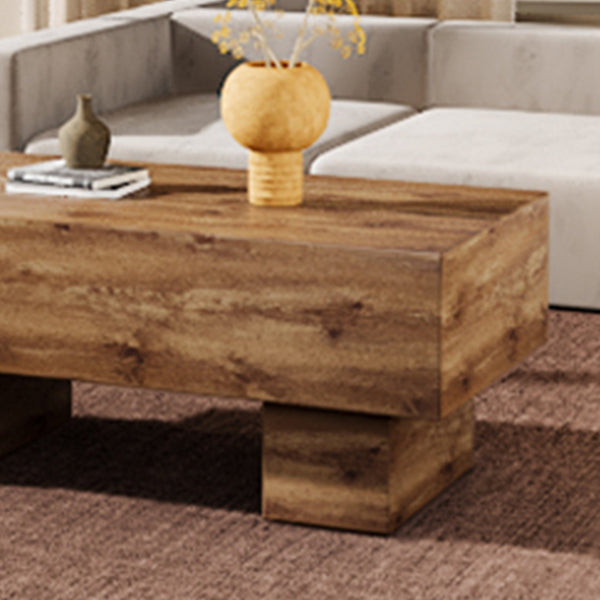 English Elm This modern rectangular coffee table with wood texture MDF, 300 lb capacity, easy 10-15 min assembly W1151P271517