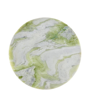 Currey & Company Turner Green Onyx Accent Table - Unique Pedestal Design With Striking Veins For Elegant Home Decor Green Green Onyx Marble 3000-0325-currey-company