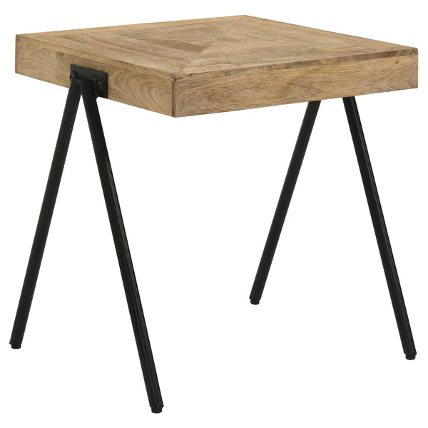 English Elm Avery Natural Mango Wood Side Table With Sleek Iron Legs – Modern Accent For Any Space B062P344947