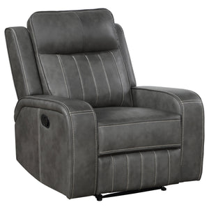 English Elm Forrest Grey Recliner Chair - Luxe Comfort With Modern Design, Plush Support & Easy-Clean Faux Leather B062P354047