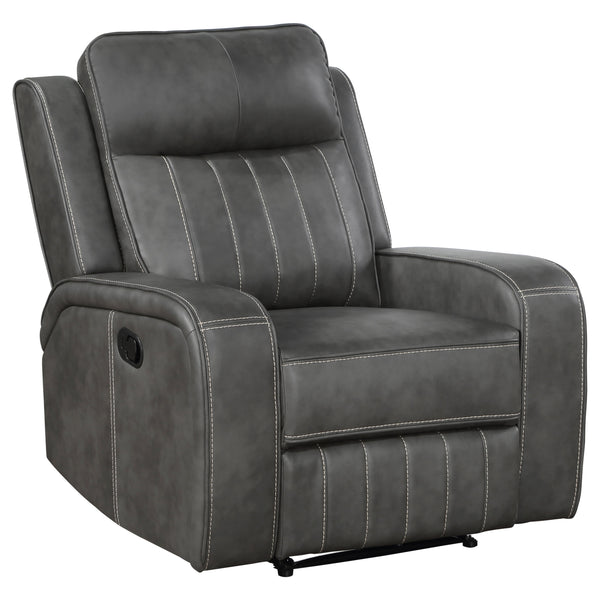English Elm Forrest Grey Recliner Chair - Luxe Comfort With Modern Design, Plush Support & Easy-Clean Faux Leather B062P354047