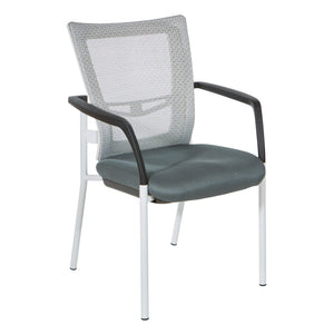 OSP Home Furnishings Progrid® Mesh Back Visitor Chair with Lumbar Support and Padded Seat for Office Grey 8810W-2M