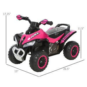 English Elm Aosom Toddler Foot Powered Ride on Atv Toy with Led Lights and Built in Music W2225P217968