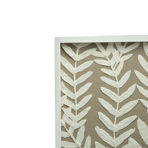 English Elm S/2 Estella Paper Floral Shadow Box Wall Decor Set of 2 — White Frames on Beige Backing, Feminine Accent (33.9" H) W2078P205313