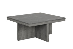 English Elm 5pc Faux Marble Lift Top Coffee Table Set with Four Fabric Storage Ottomans in Grey B011P427263