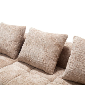 English Elm United Modern Chenille 98.42" L-Shaped Modular Sectional Sofa With Chaise, Tool-Free Setup & Pockets W1568S00149-GIGA