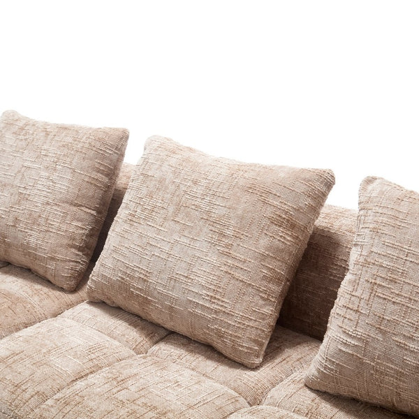 English Elm United Modern Chenille 98.42" L-Shaped Modular Sectional Sofa With Chaise, Tool-Free Setup & Pockets W1568S00149-GIGA