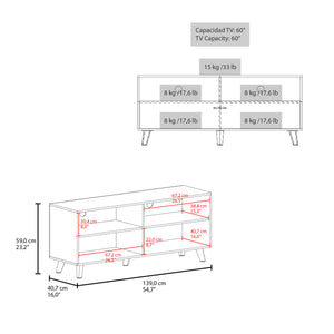 English Elm Tv Stand Black Wengue – Compact 1 Door TV Console with 2 Open Shelves, Engineered Wood, Modern Durable Design B097P350289