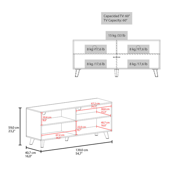English Elm Tv Stand Black Wengue – Compact 1 Door TV Console with 2 Open Shelves, Engineered Wood, Modern Durable Design B097P350289