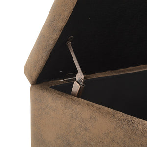 English Elm Mid-century square storage bench with solid wood frame, microfiber upholstery, versatile ottoman seat and tabletop functionality for living room and entryway appeal Coffee W1539P269650