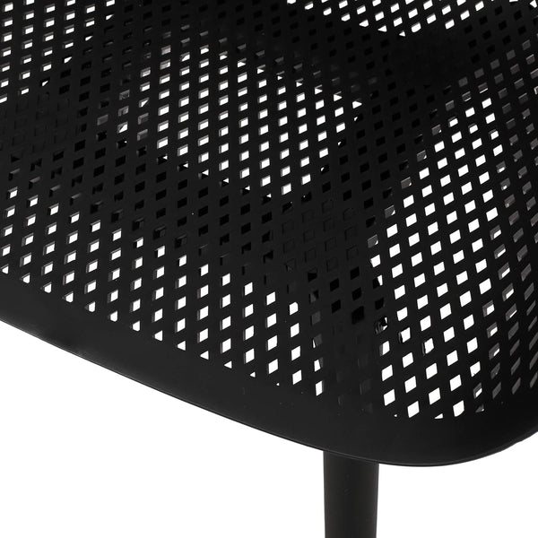 English Elm Christopher Knight Home® - LOTUS Outdoor Dining Chairs Set of 4 – Weather-Resistant Polypropylene with Diamond Pattern Comfort and Durability Black 26.75 L x 26.5 W x 24 H N776P243064B