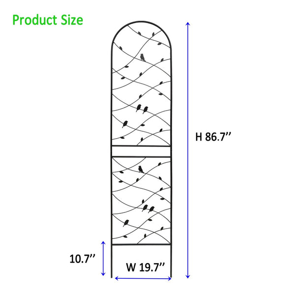 English Elm 4 Pack Powder-coated Metal Garden Trellis Panels Rustproof Climbing Plant Support Outdoor W1586P268069