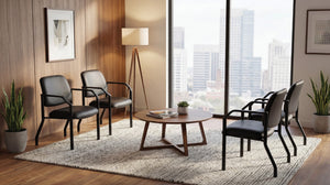 OSP Home Furnishings Big and Tall Guest Chair Heavy Duty Reinforced Frame with Plush Cushions for Office Use 55052B-U6