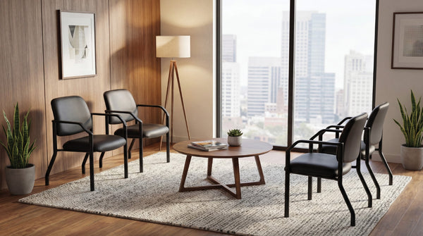 OSP Home Furnishings Big and Tall Guest Chair Heavy Duty Reinforced Frame with Plush Cushions for Office Use 55052B-U6