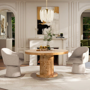 English Elm Jennifer Taylor Home - Marcy Swivel Upholstered Dining Arm Chair in Gray Chenille — Smooth Rotation, Modern Tapered Base, Cozy Comfort B2719P277872