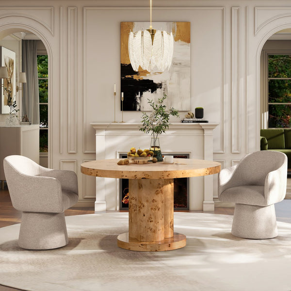 English Elm Jennifer Taylor Home - Marcy Swivel Upholstered Dining Arm Chair in Gray Chenille — Smooth Rotation, Modern Tapered Base, Cozy Comfort B2719P277872