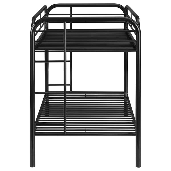 English Elm Celeste Black Metal Twin Over Twin Bunk Bed - Space-Saving Design With Rung Ladder & Guardrails B062P340727