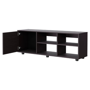 English Elm FM Parker TV Stand with Door and Open Shelves for Large TVs, Minimalist Storage and Modern Style Wenge 53 L x 21 W x 5 H B128P269886
