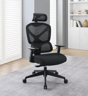 OSP Home Furnishings Mesh Back Ergonomic Manager Chair with Lumbar Support Headrest and Synchro Tilt Control 71142HR-3