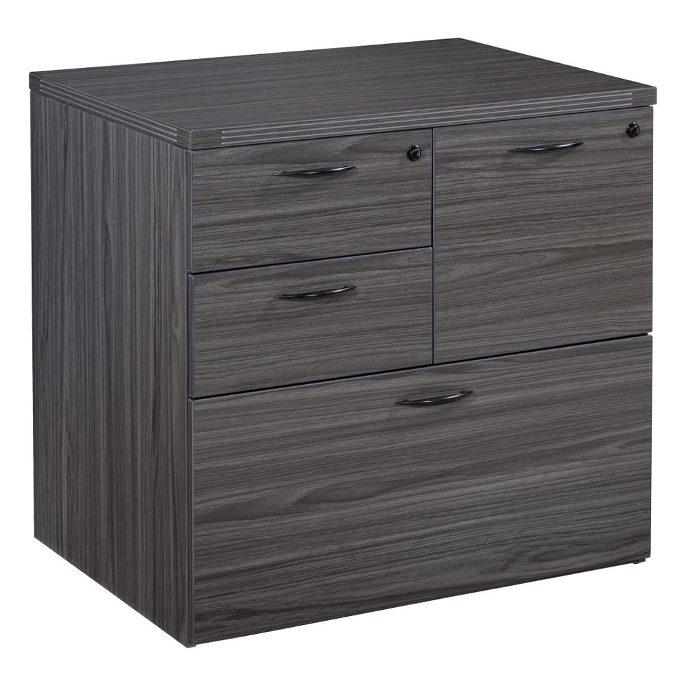 OSP Home Furnishings Napa Multifile Pedestal with Locking Drawers for Under Desk Office File Storage NAP-69-SGW