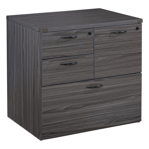 OSP Home Furnishings Napa Multifile Pedestal with Locking Drawers for Under Desk Office File Storage NAP-69-SGW