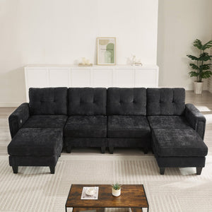 English Elm Swivel Barrel Accent Chair Chenille Tufted Round Club Seat for Living Room Lounge Black N719S002250B