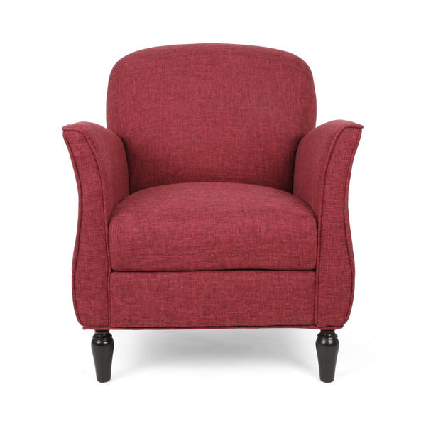 English Elm Christopher Knight Home® - CHAIR modern fabric lounge seat with compact 28.5x28.25x20.75 in dimensions, cozy supportive design Red 63566.00CRNBRYTWD