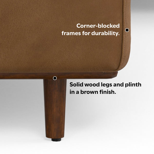 English Elm Morrison Left Sectional Sofa - Mid-Century Modern Comfort In Genuine Leather For Stylish Living Spaces B136P199278